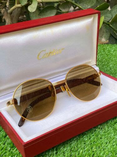 Vintage Authentic Cartier Bagatelle Wood Sunglasses 55 18 140